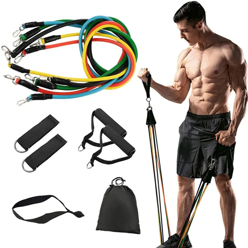 11 PCS POWER EXERCISE RESISTANCE BAND SET