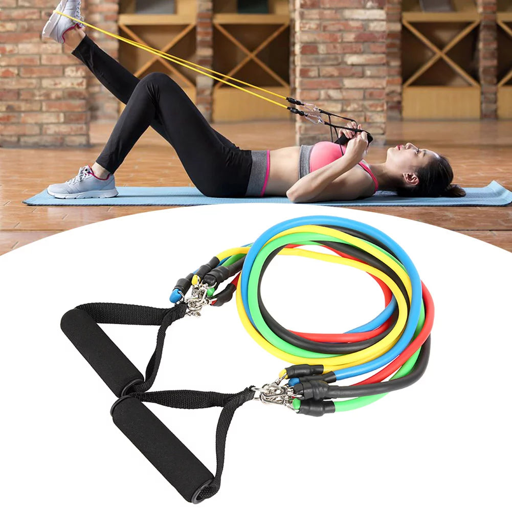 11 PCS POWER EXERCISE RESISTANCE BAND SET