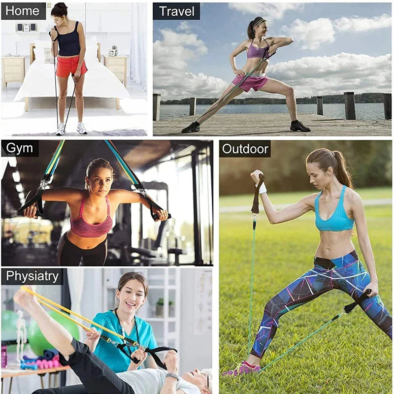 11 PCS POWER EXERCISE RESISTANCE BAND SET