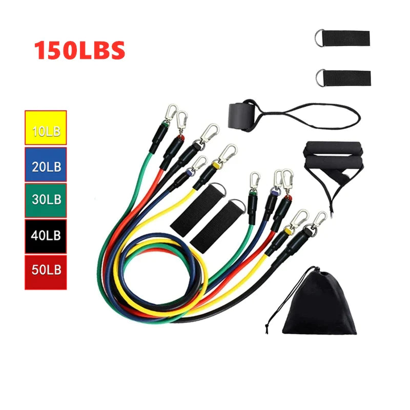 11 PCS POWER EXERCISE RESISTANCE BAND SET